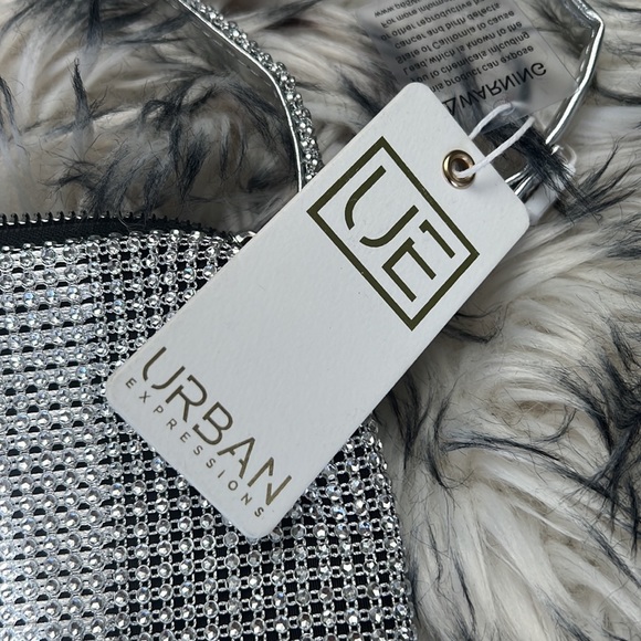 NWT Urban Expressions Rhinestone All Over 2 Strap All Evening Bag. - Picture 2 of 11